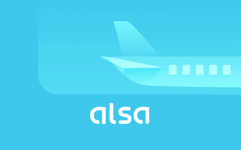 Alsa logo with airplane tail, representing Ibiza airport transfer service.