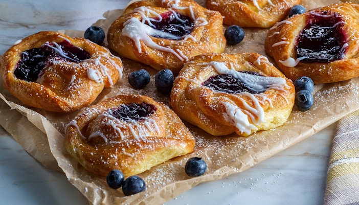 Blueberry Danish Snail Pastries