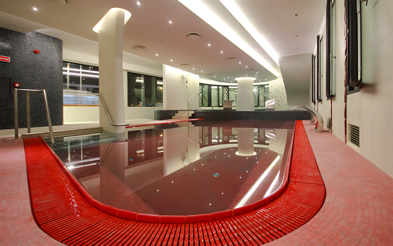 Rudas Bath indoor pool with arched ceilings in Budapest, Hungary.