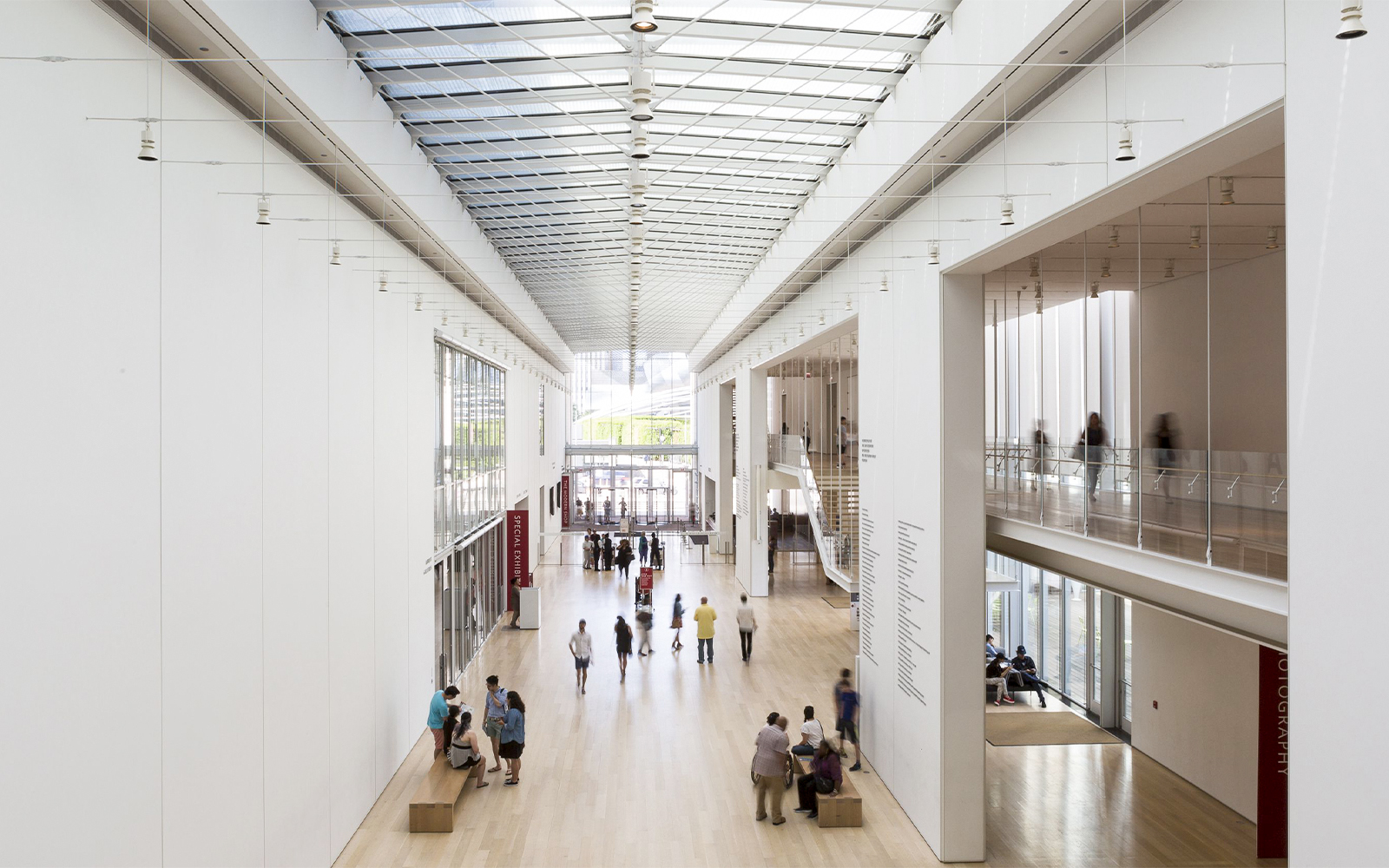 Visitors walking through the modern gallery at The Art Institute of Chicago.