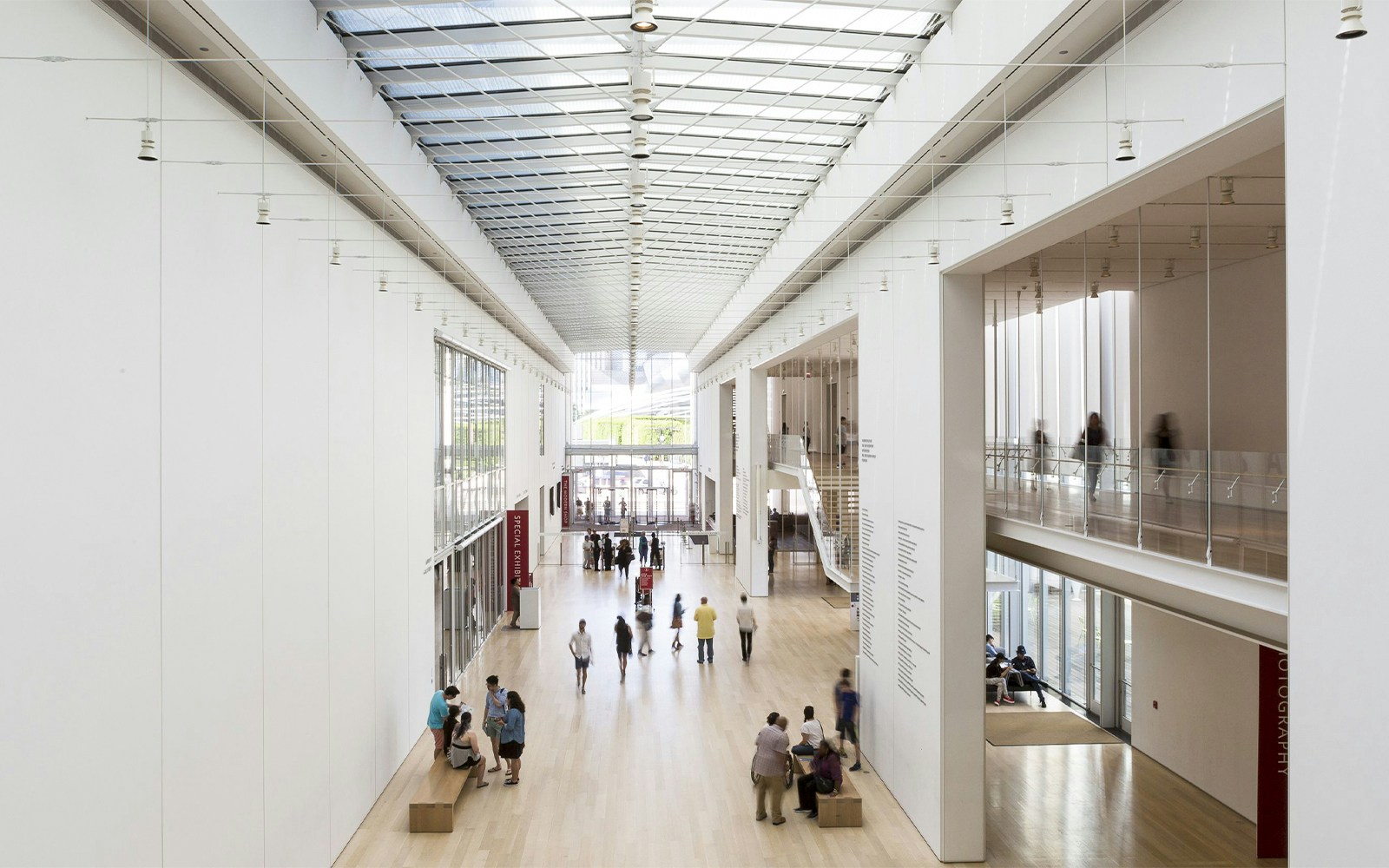 Visitors walking through the modern gallery at The Art Institute of Chicago.
