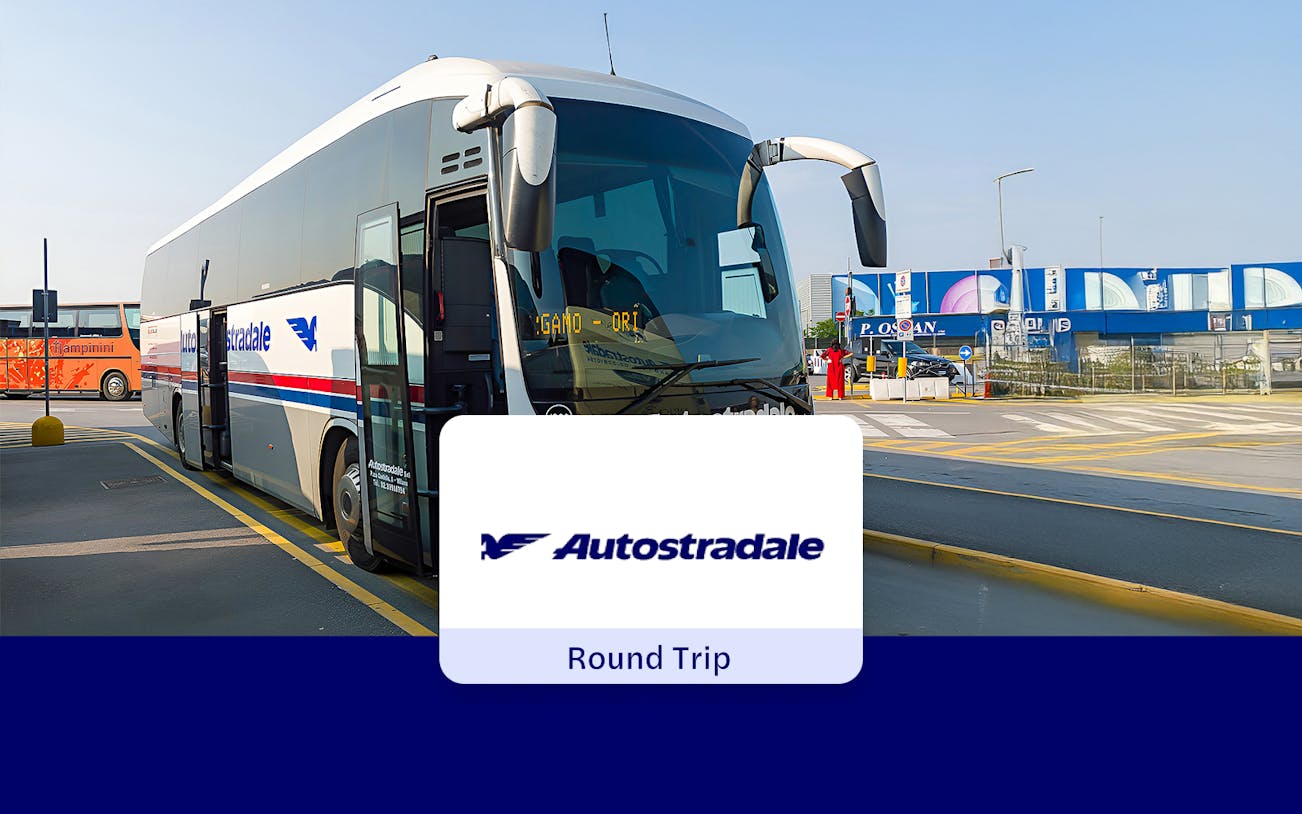 Shuttle bus for Autostradale Airport Express at Milan Linate Airport.