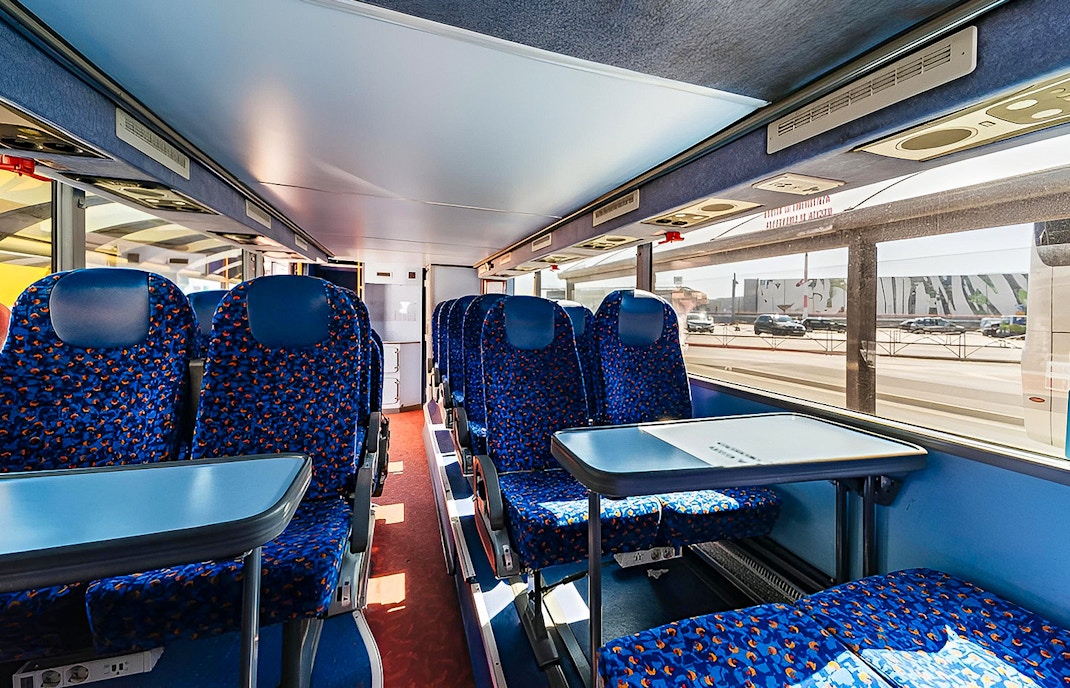 Interior of a bus