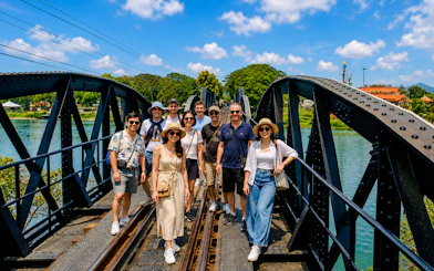 From Bangkok: Bridge Over the River Kwai and Elephants World Private Guided Tour with Lunch