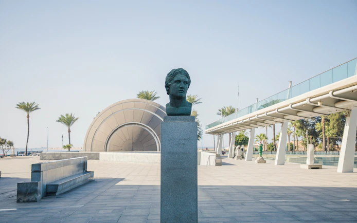 Bust statue near the planetarium at Bibliotheca Alexandrina, Alexandria, Egypt.