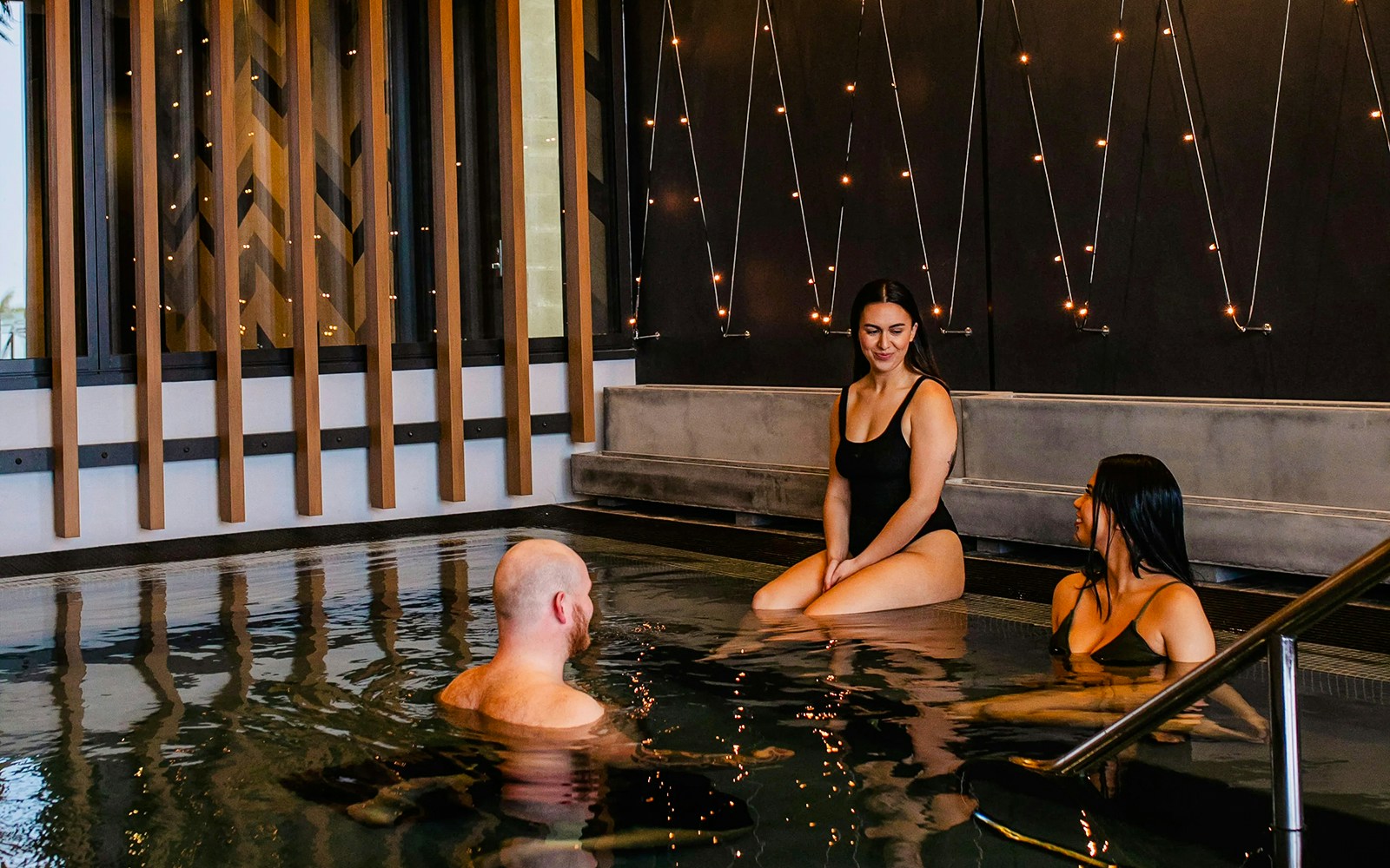 Visitors relaxing in a pool at Wai Ariki Hot Springs & Spa.