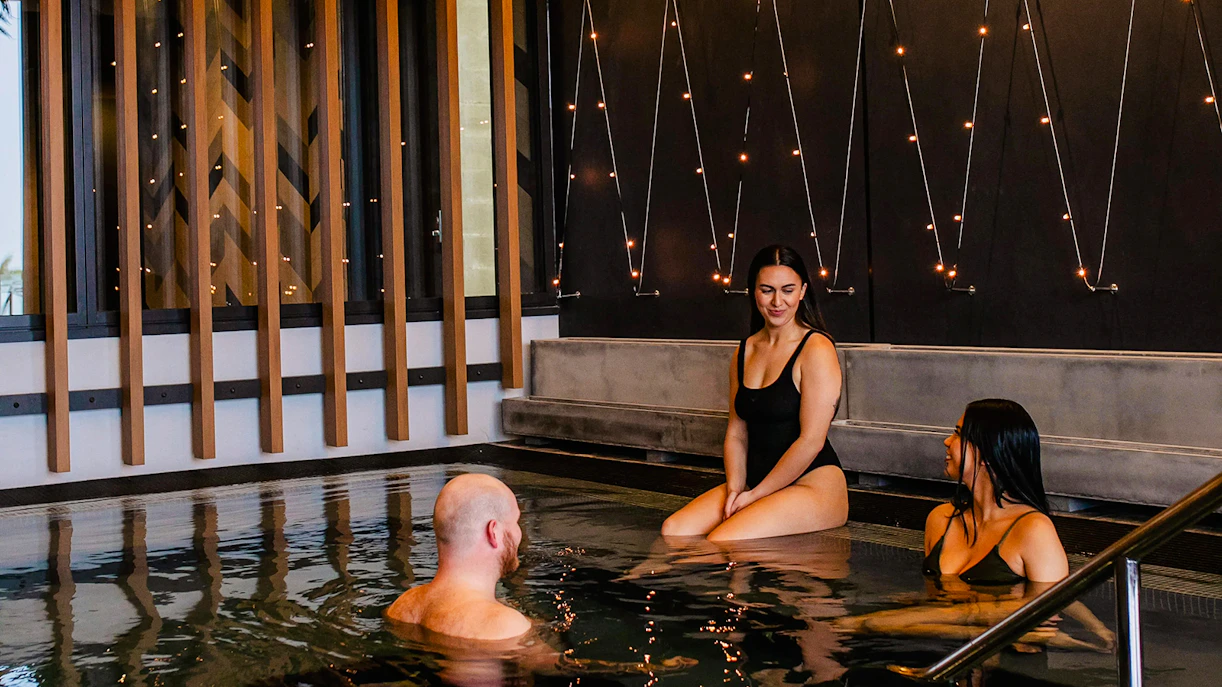 Visitors relaxing in a pool at Wai Ariki Hot Springs & Spa.