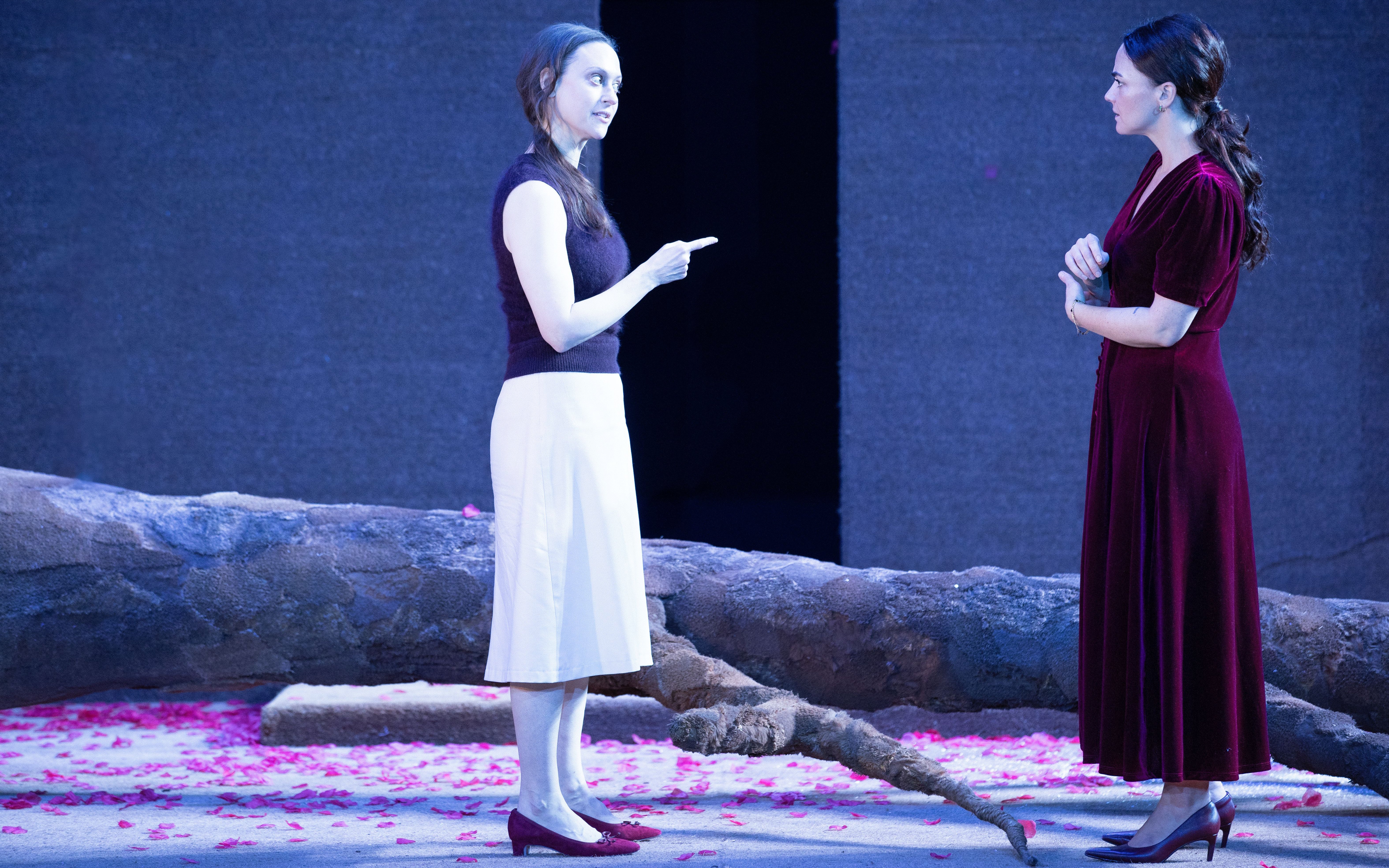 Two actors in a dramatic scene from "All My Sons" West End show.