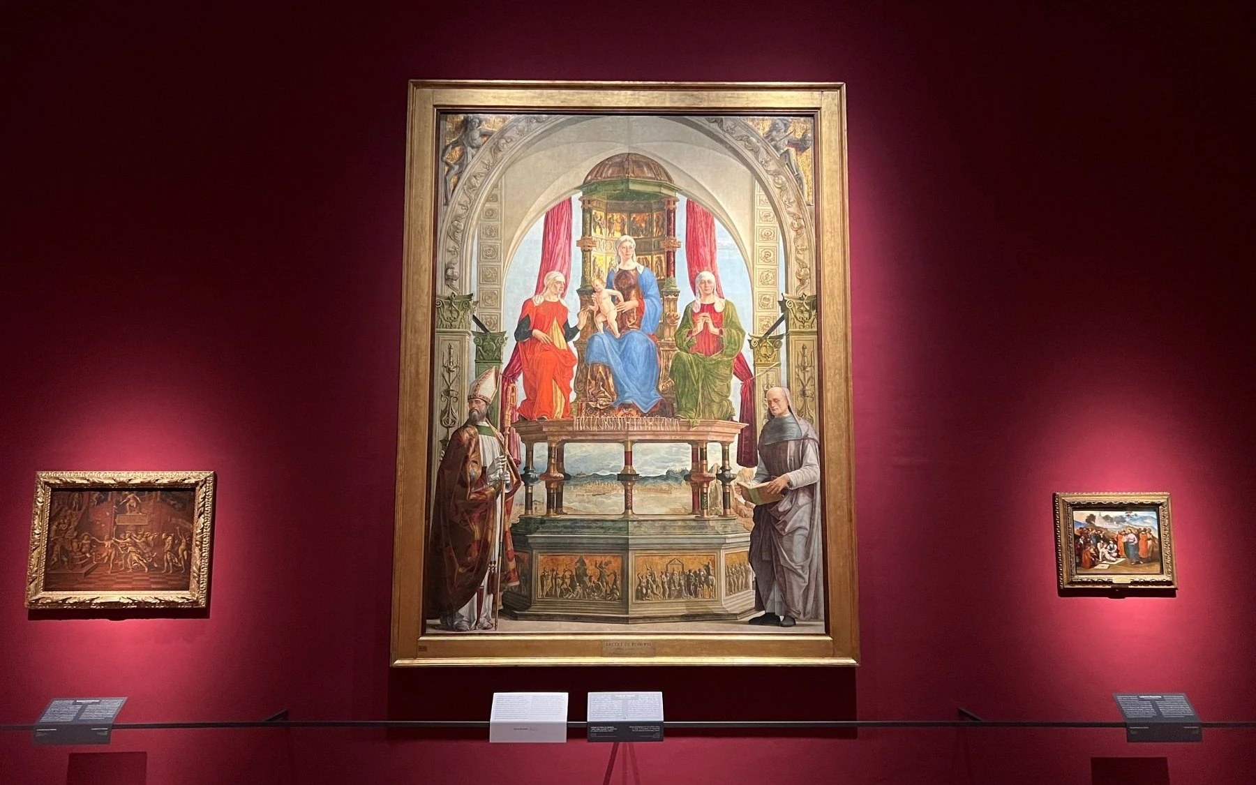 Pinacoteca di Brera altarpiece featuring Virgin Enthroned with Christ Child, Milan museum exhibit.