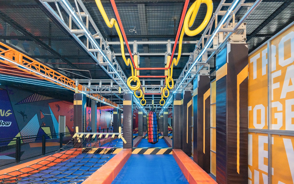 Indoor obstacle course at Monkey Canopy Resort's Extreme Park.