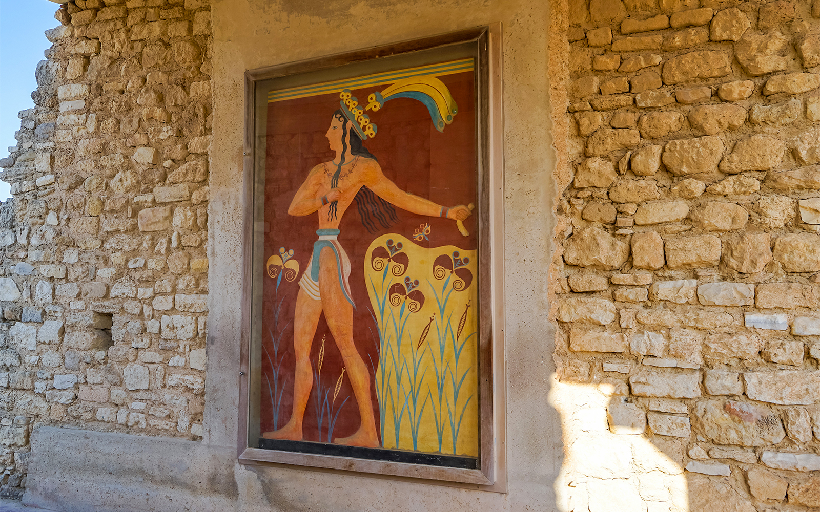 Prince of the Lilies Fresco inside Knossos Palace