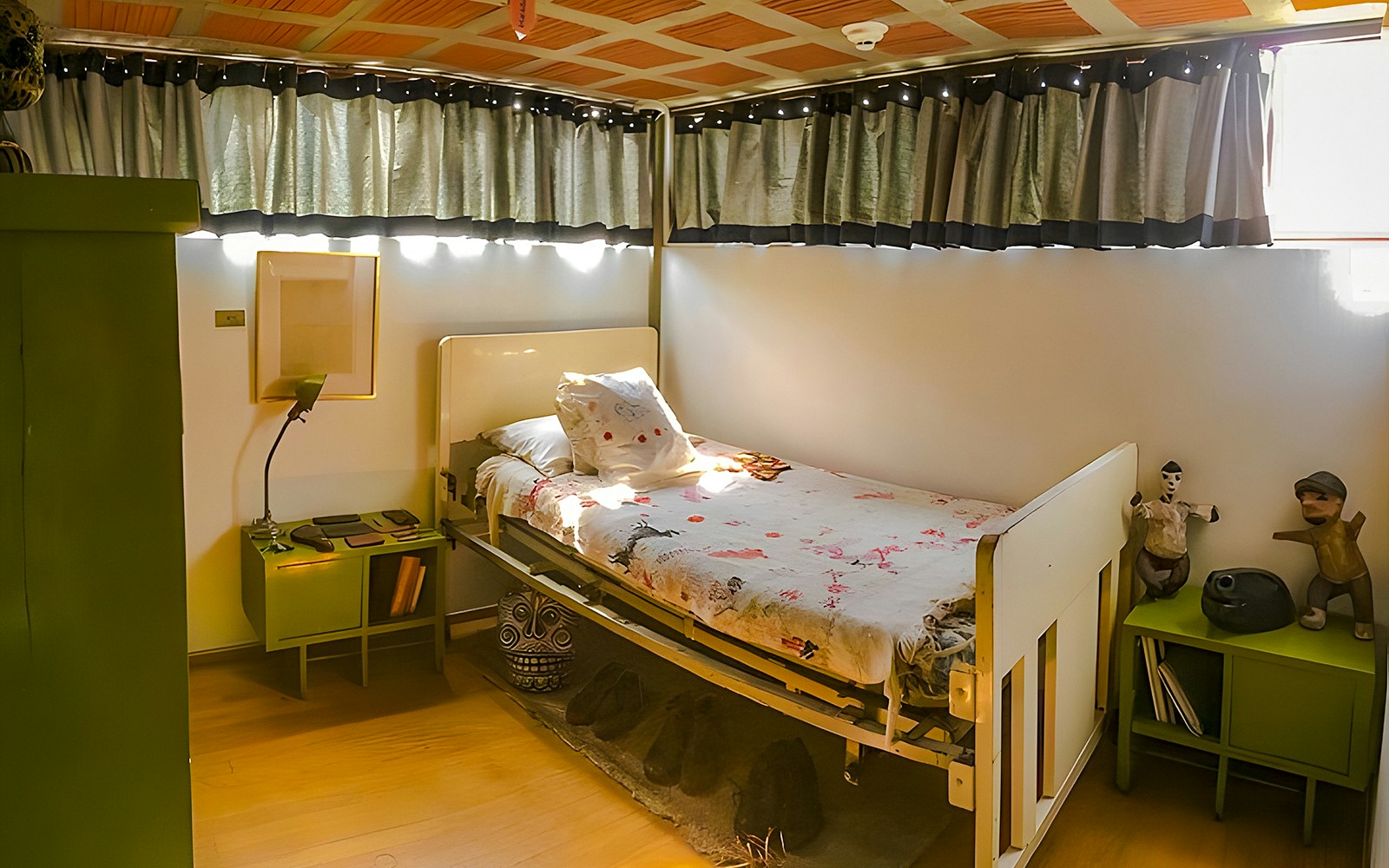 Bedroom of Diego Rivera at Museo Casa Estudio Diego Rivera y Frida Kahlo, Mexico City.