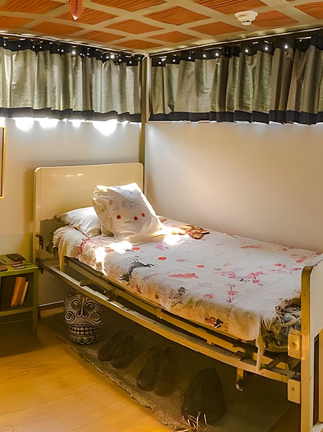 Bedroom of Diego Rivera at Museo Casa Estudio Diego Rivera y Frida Kahlo, Mexico City.