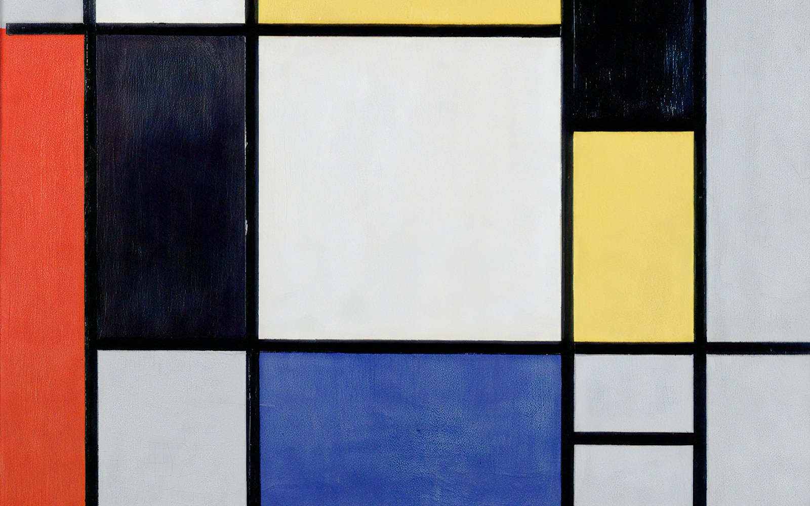 Piet Mondrian's abstract composition at Stedelijk Museum, Amsterdam.