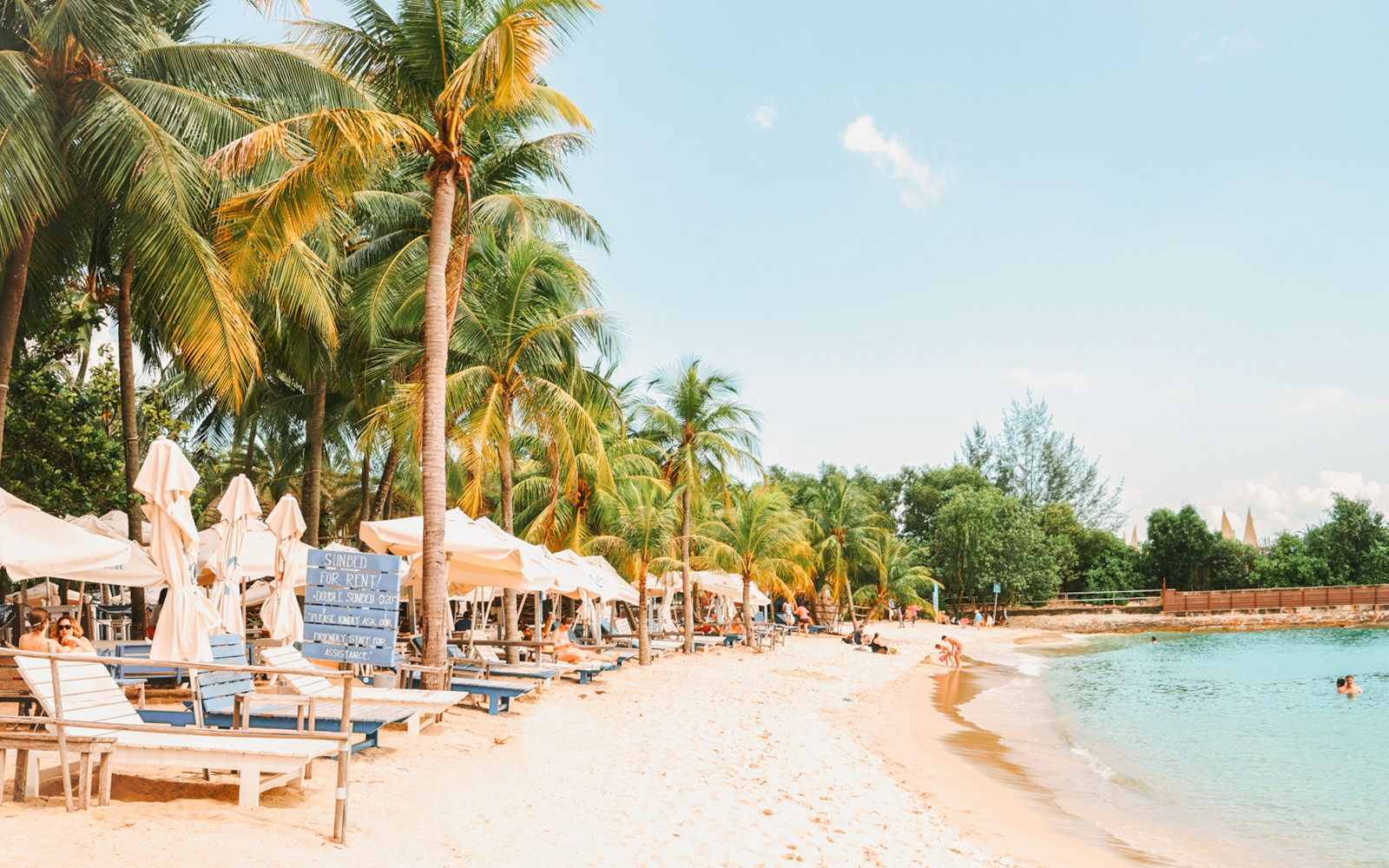 Sunbeds and lounging spaces