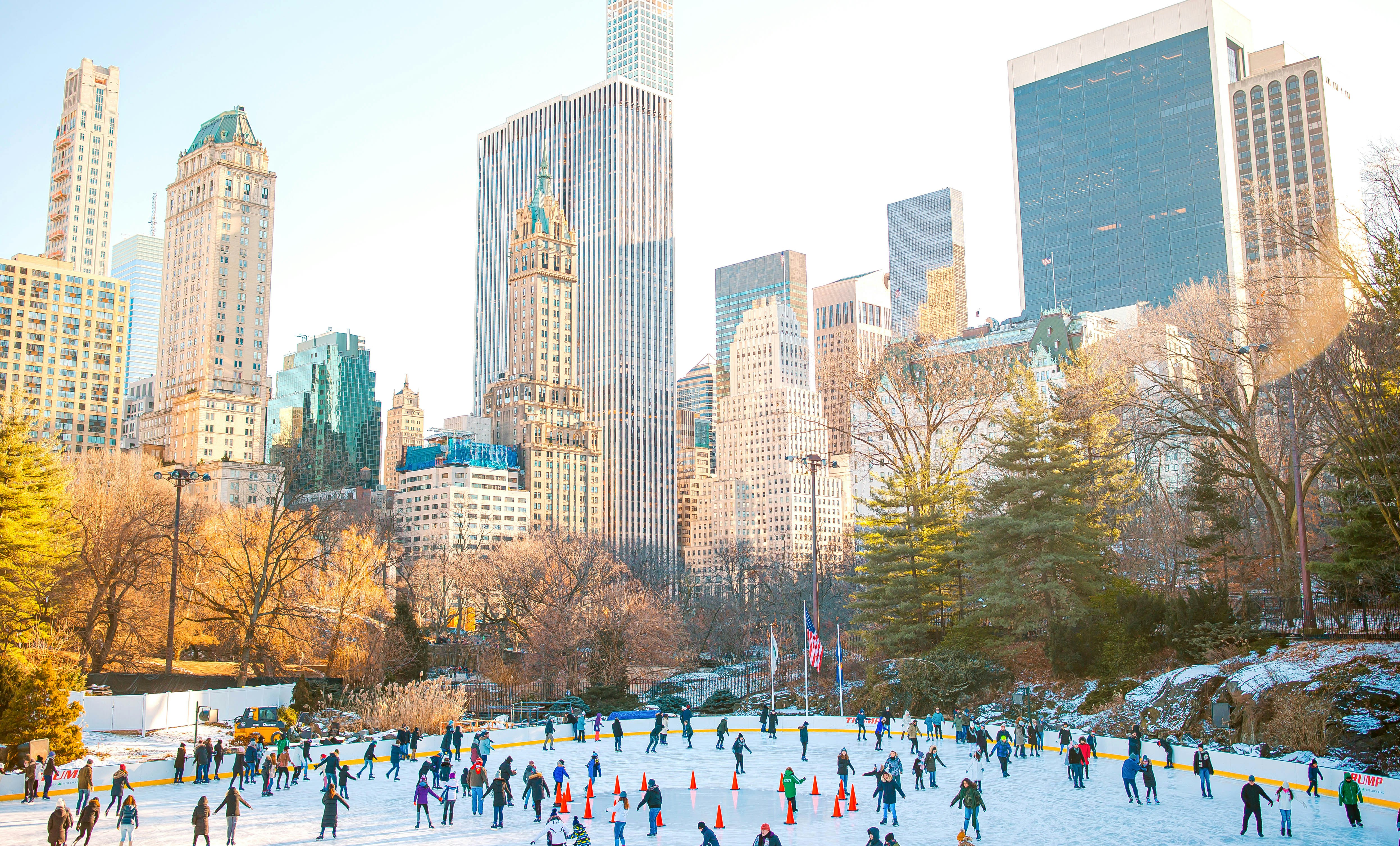 Ice skaters at Rockefeller Center in New York City during December.