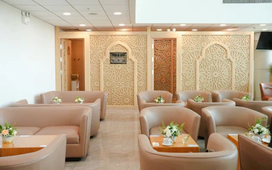 Jasmine Halal Lounge seating area at Tan Son Nhat International Airport Terminal 2.