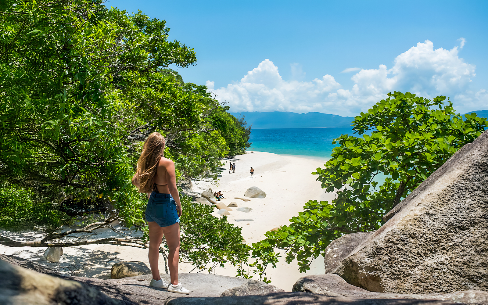 Cairns to Fitzroy Island Full Day Cruise with Choice of Lunch and Snorkel or Glass Bottom Boat Tour