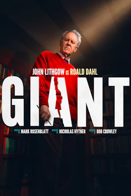 Broadway show poster for "Giant" featuring an actor in a red sweater.