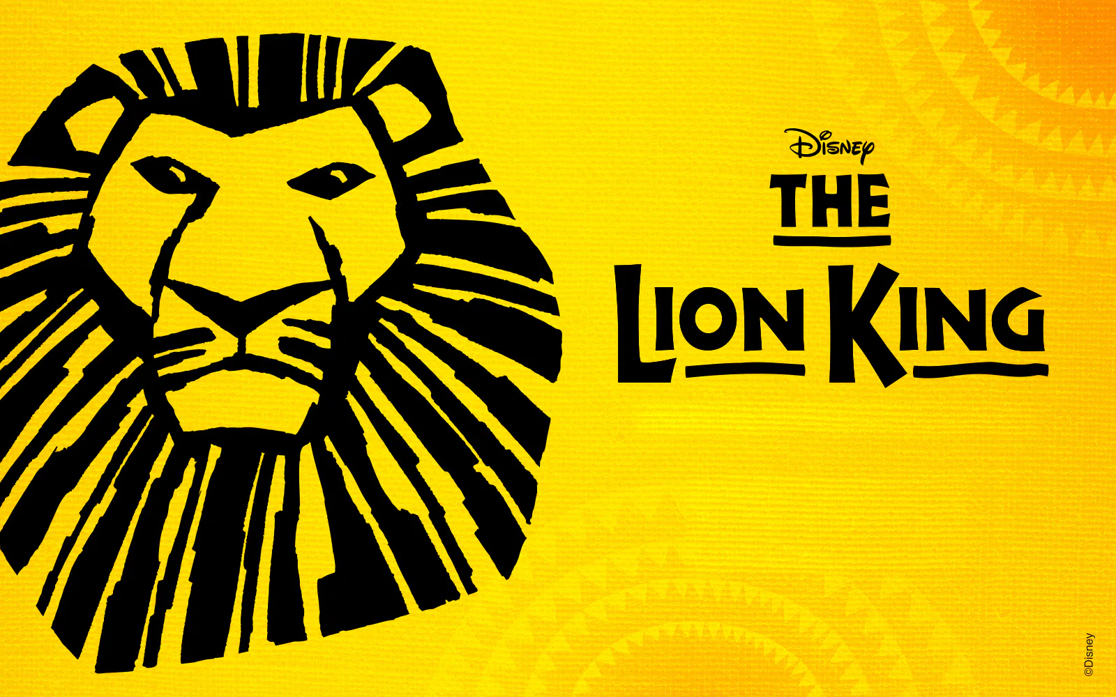 Lion King logo with stylized lion face, Sydney show promotion.