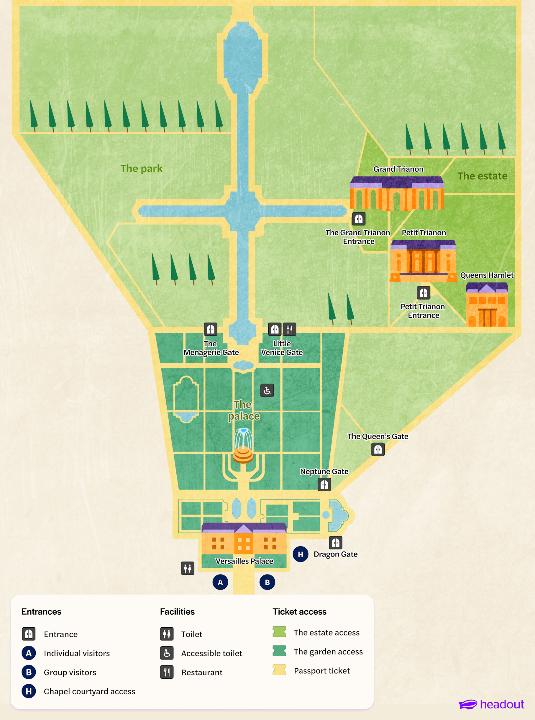 Versailles estate map