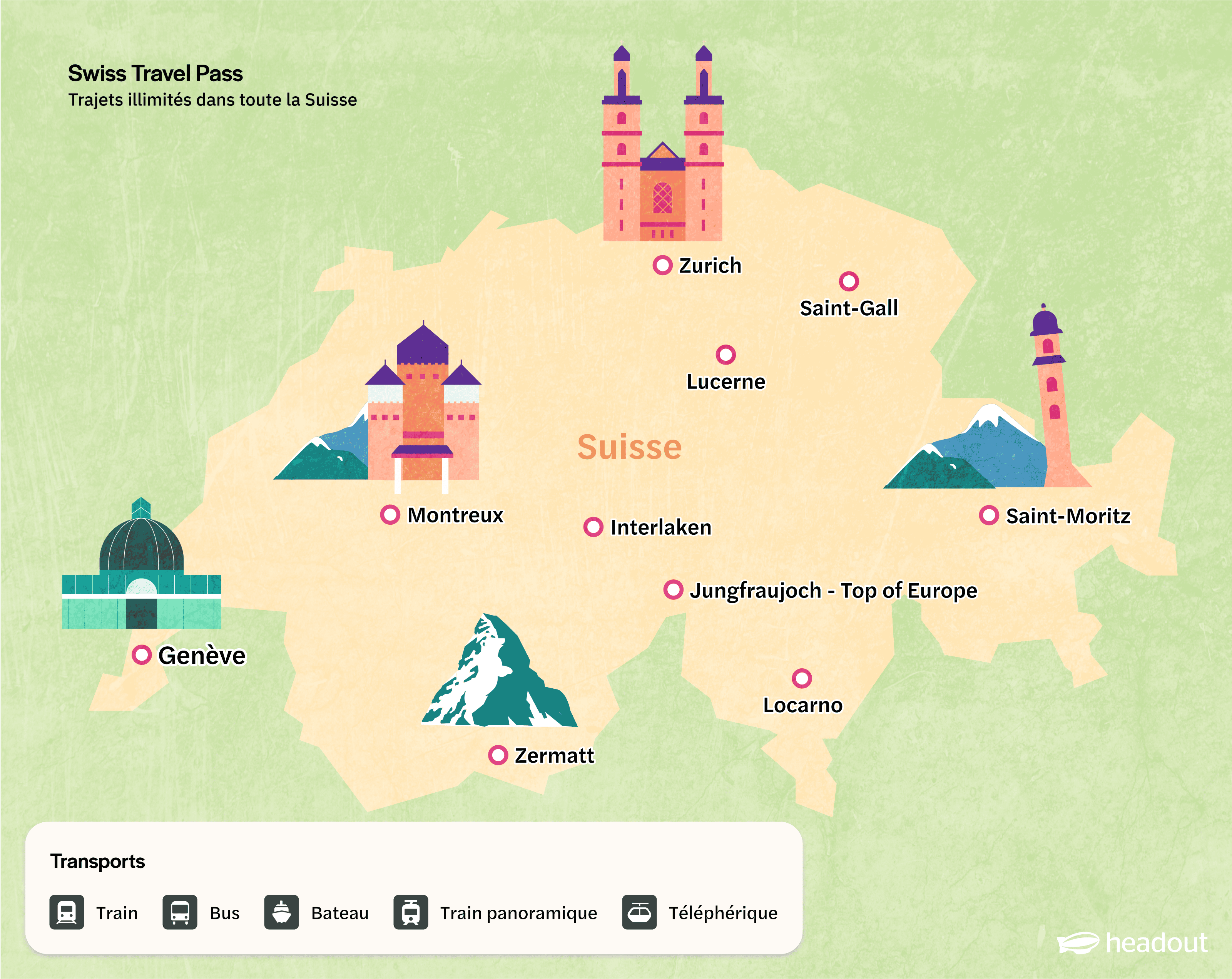 Carte des villes suisses