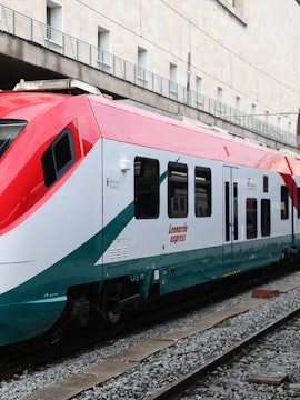 Leonardo Express train at Leonardo da Vinci–Fiumicino Airport station.