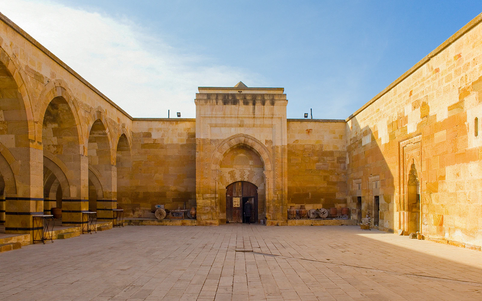 Cappadocia caravanserai courtyard, venue for Whirling Dervishes ceremony.