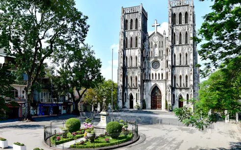 St. Joseph's Cathedral in Hanoi, showcasing French colonial architecture.