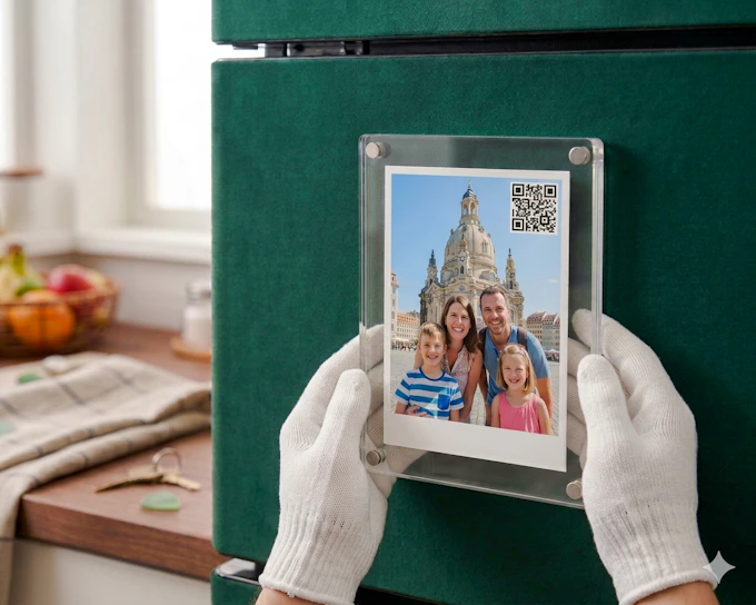 Dresden Neumarkt 15-Minute Private Portrait Session with Custom Photo Magnet and QR Video Access