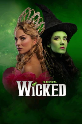Wicked musical poster featuring two main characters in Madrid