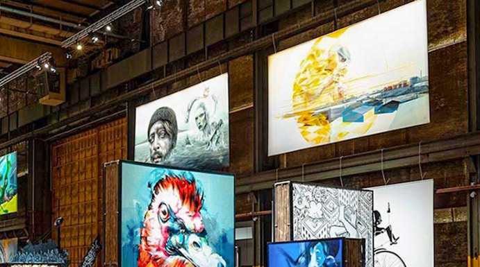 Straat Museum Amsterdam interior with vibrant street art displays.