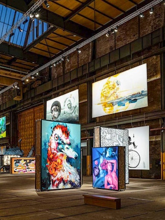 Straat Museum Amsterdam interior with vibrant street art displays.