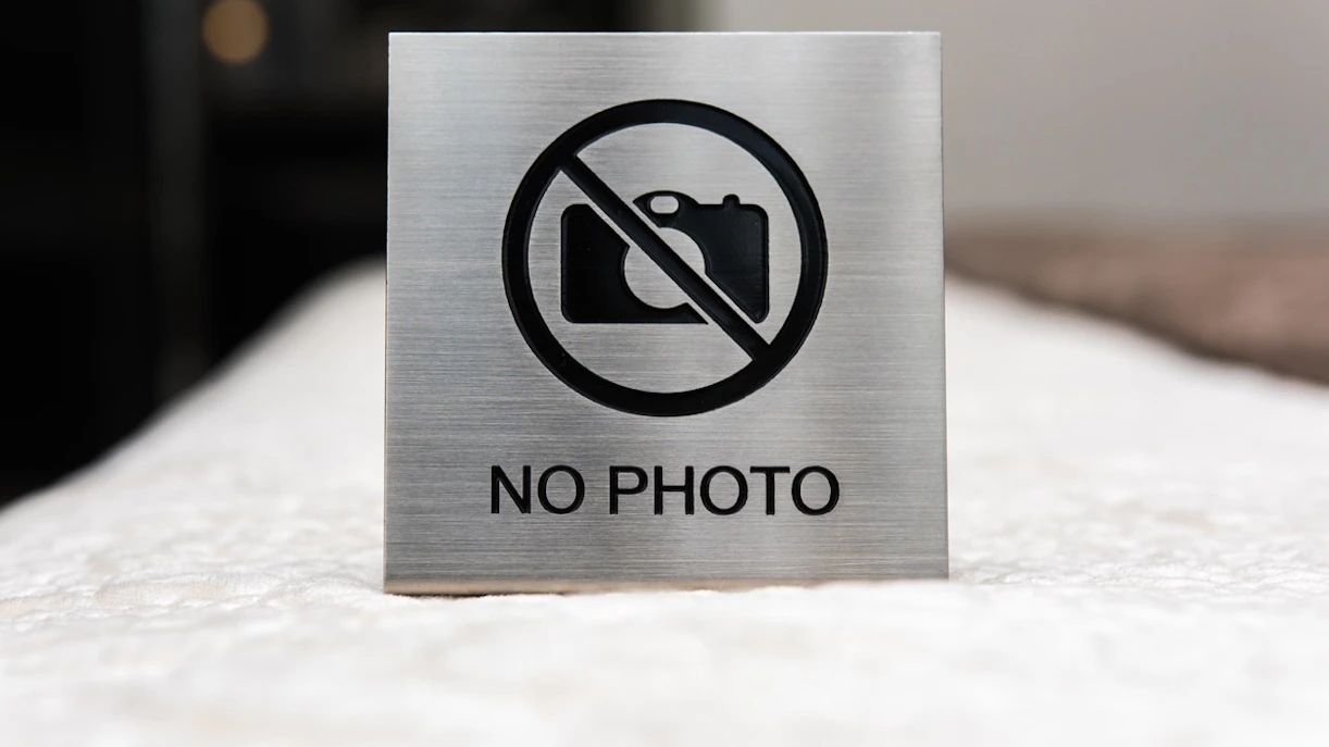 No photography sign at Whirling Dervishes Show.