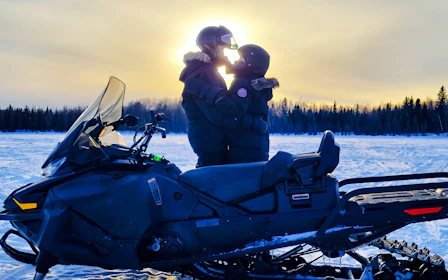 Guided Snowmobile Tour: Frozen Lakes & Forest Trails with Safety Briefing & Gear Check