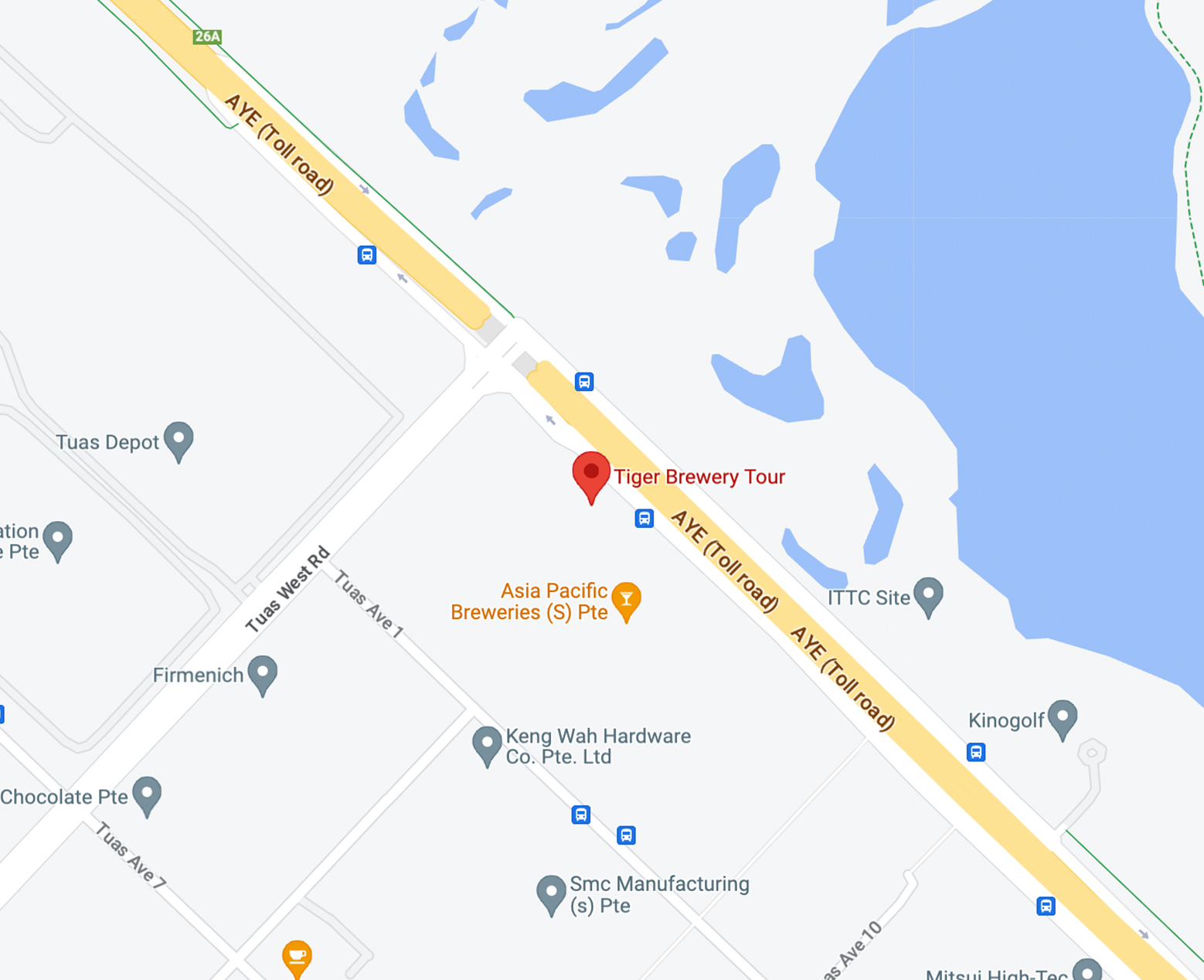 Tiger Brewery on a map