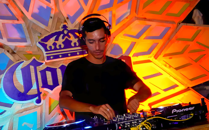 DJ performing at night event in Siam Park.