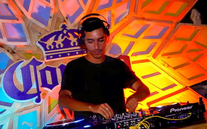 DJ performing at night event in Siam Park.