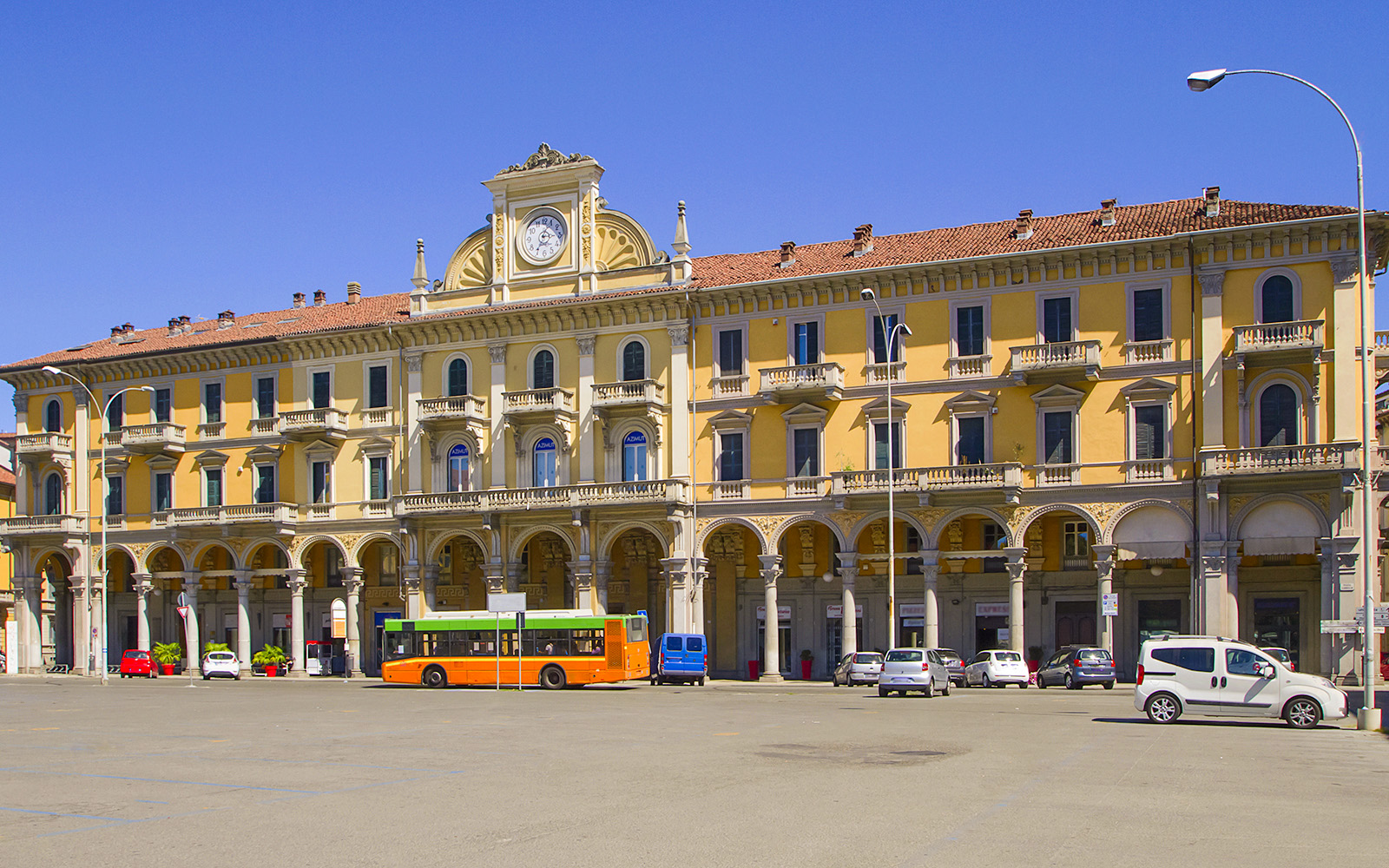 Piazza Garibaldi bus station with a few buses