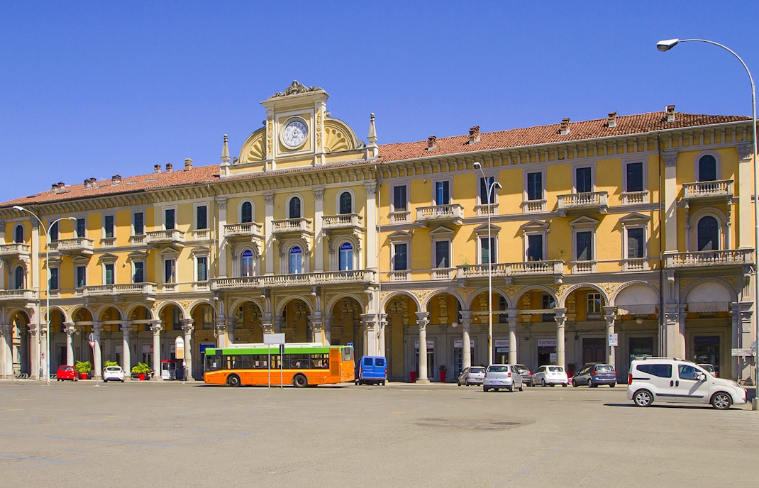 Piazza Garibaldi bus station with a few buses