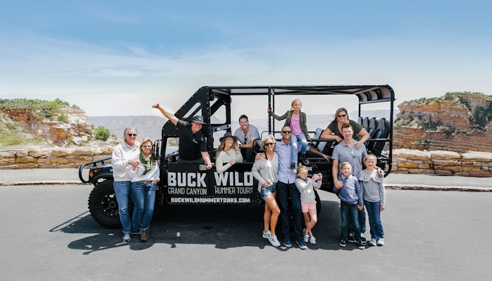 Guests enjoying a Hummer tour at Grand Canyon National Park.