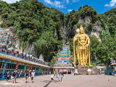 Golden statue of Lord Murugan at Batu Caves