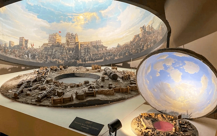 Panoramic display of the Fall of Constantinople at Istanbul Panorama 1453 History Museum.