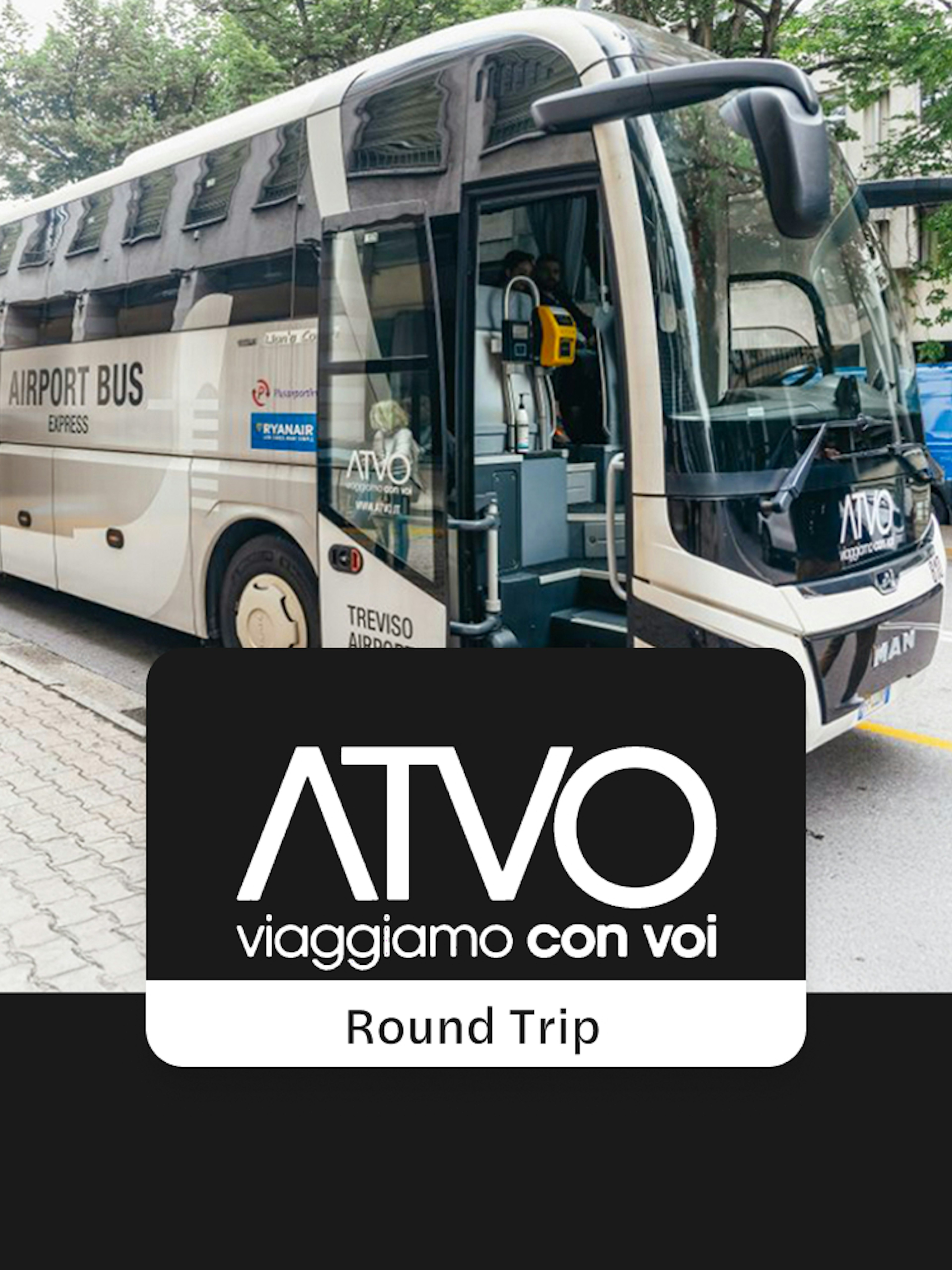 ATVO bus at Treviso Airport for round trip to Venice Piazzale Roma.