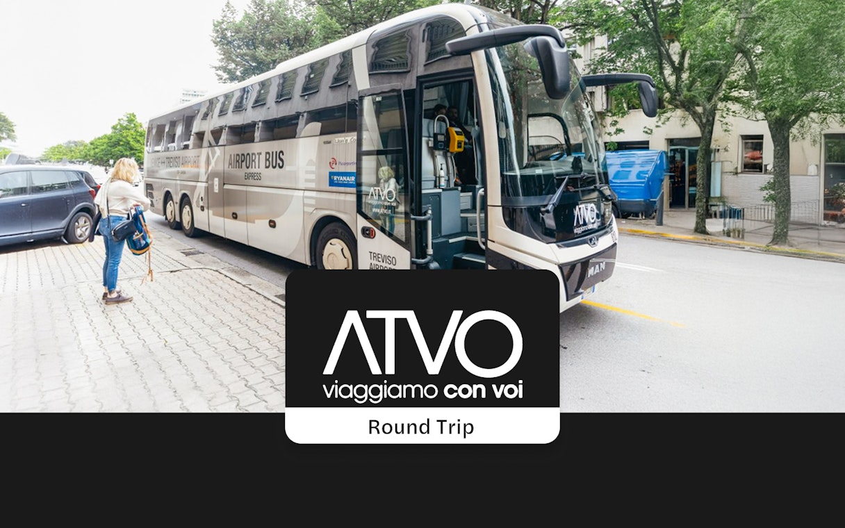 ATVO bus at Treviso Airport for round trip to Venice Piazzale Roma.