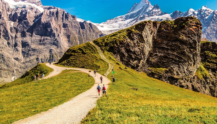 People Hiking in Grindelwald - July