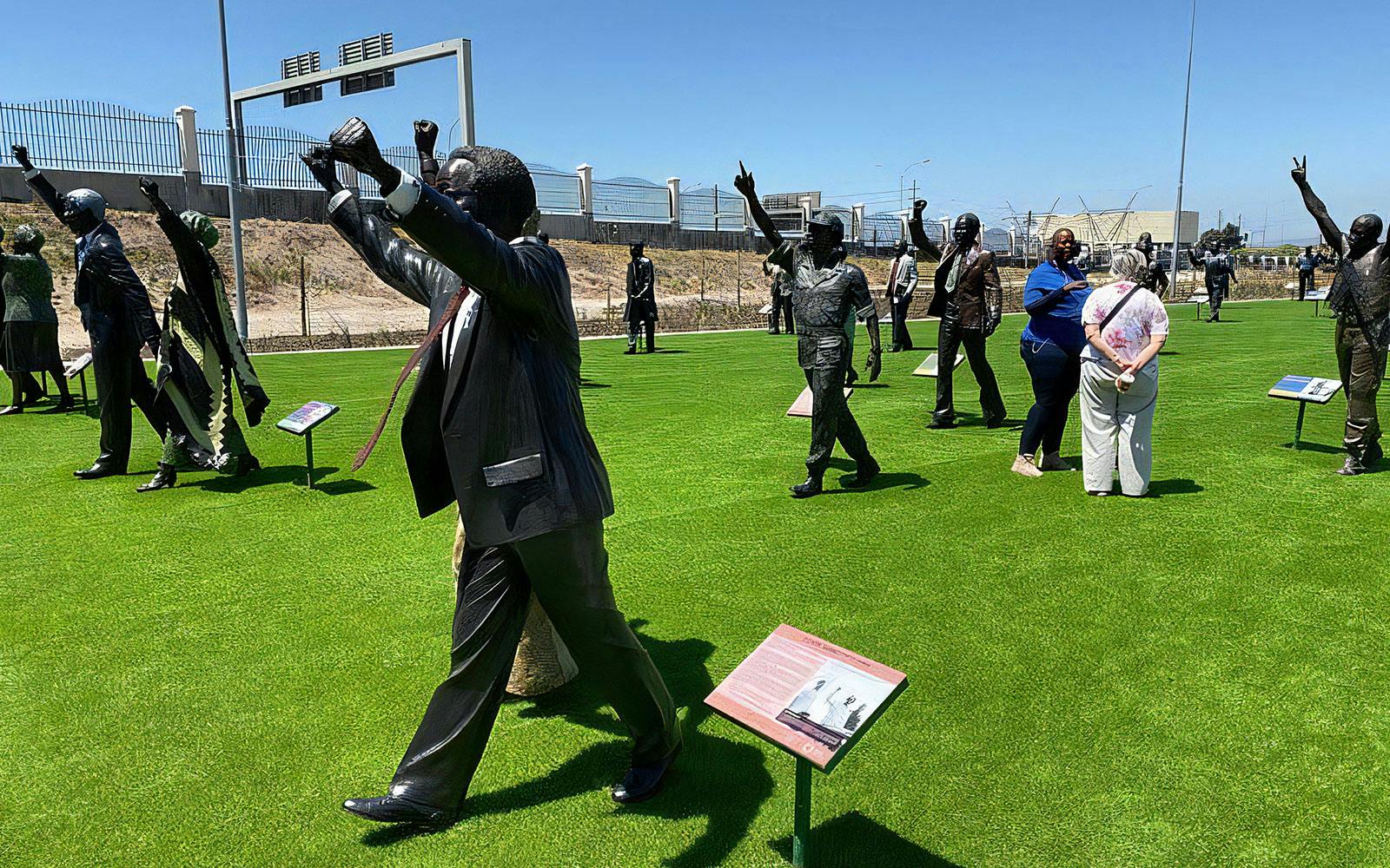 Statues of historical figures at Long March to Freedom Exhibition in South Africa.