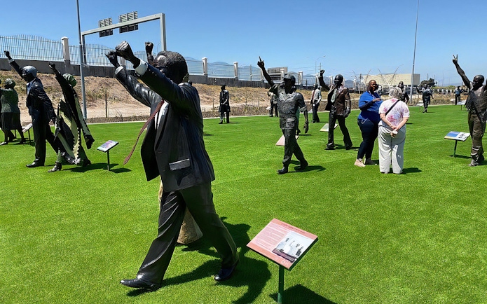 Statues of historical figures at Long March to Freedom Exhibition in South Africa.