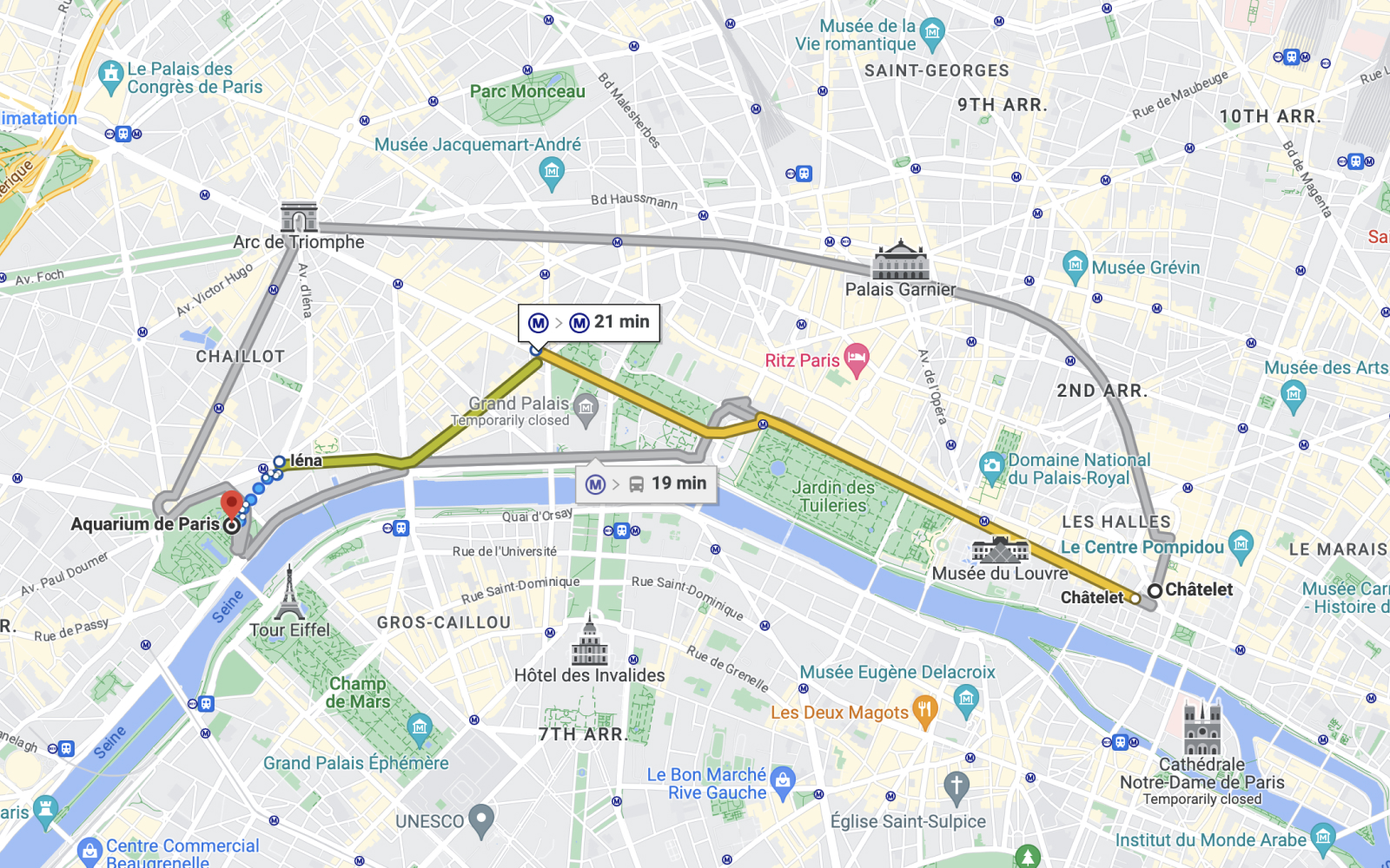 Getting to Aquarium de Paris via Bus Map