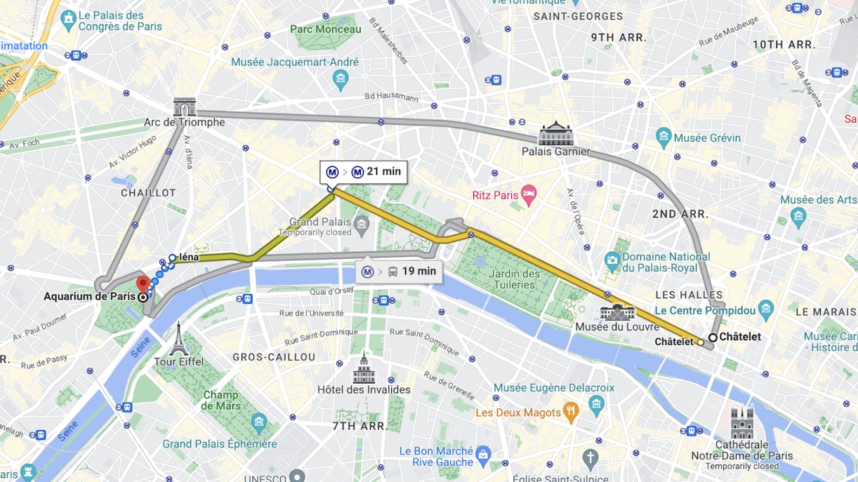Getting to Aquarium de Paris via Bus Map